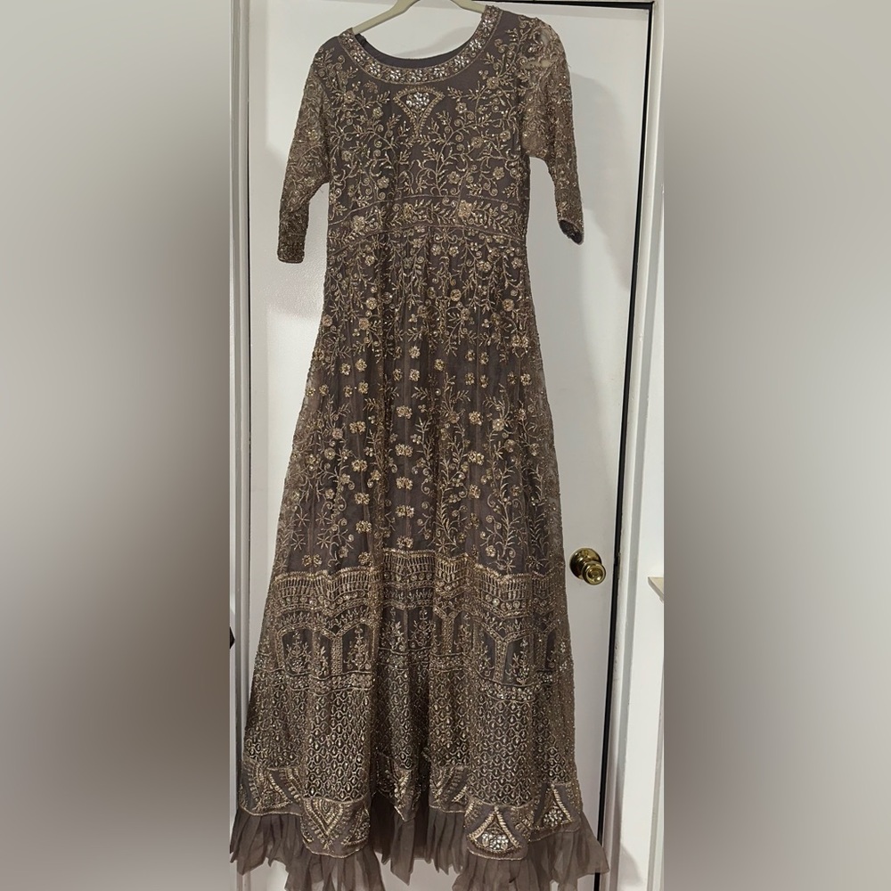 Elegant Brown 2 piece dress South Asian wear.